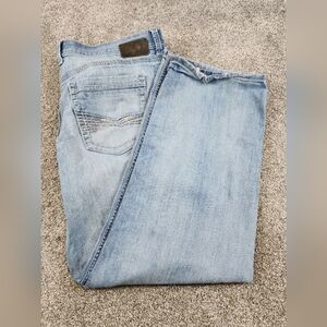 Buckle BKE Seth Straight Leg Jeans Men's Size 42R X 30 Stretch Blue Distressed